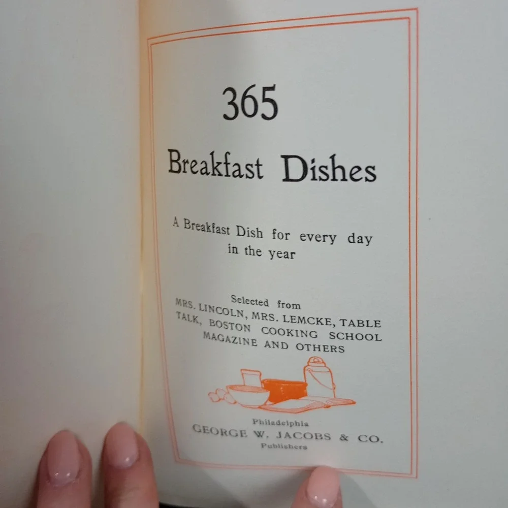 365 Breakfast Dishes First‎ 1st Edition 1901 HC Cookbook Recipe Book